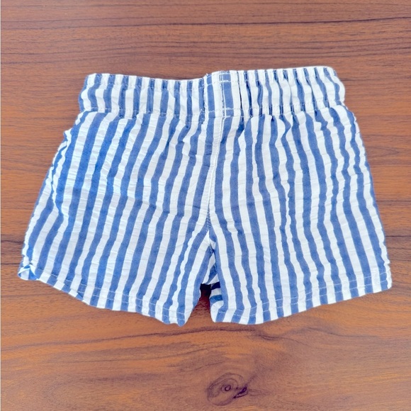 Cat & Jack 12 month Baby Boy Swim Trunks Striped Blue and White Swim Shorts - Picture 2 of 6